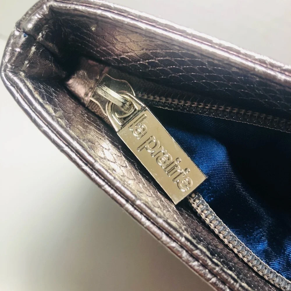 La Prarie Silver Makeup Bag Excellent Condition